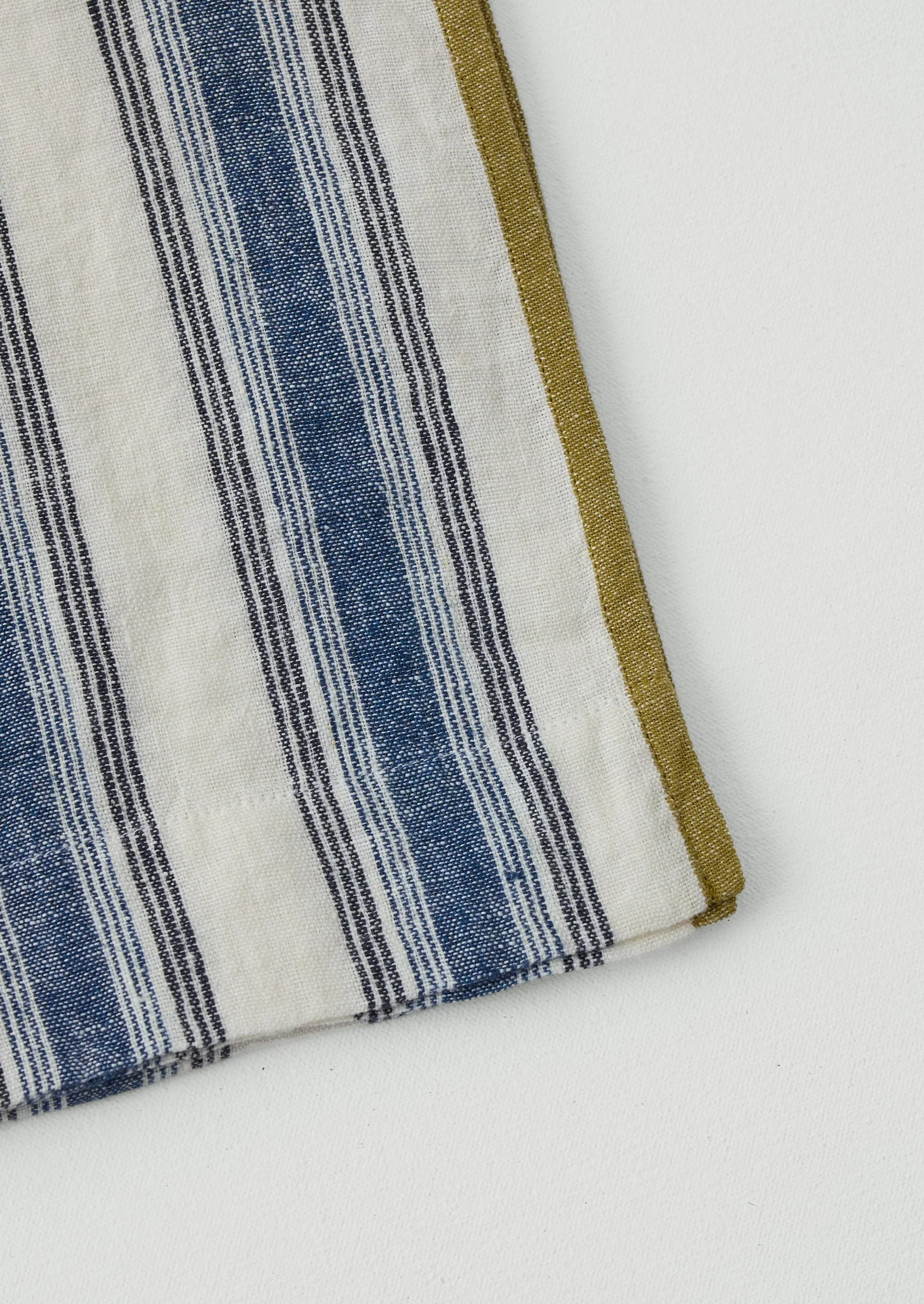Chef Stripe Linen Tablecloth | Ecru/Multi Blue - Image 3