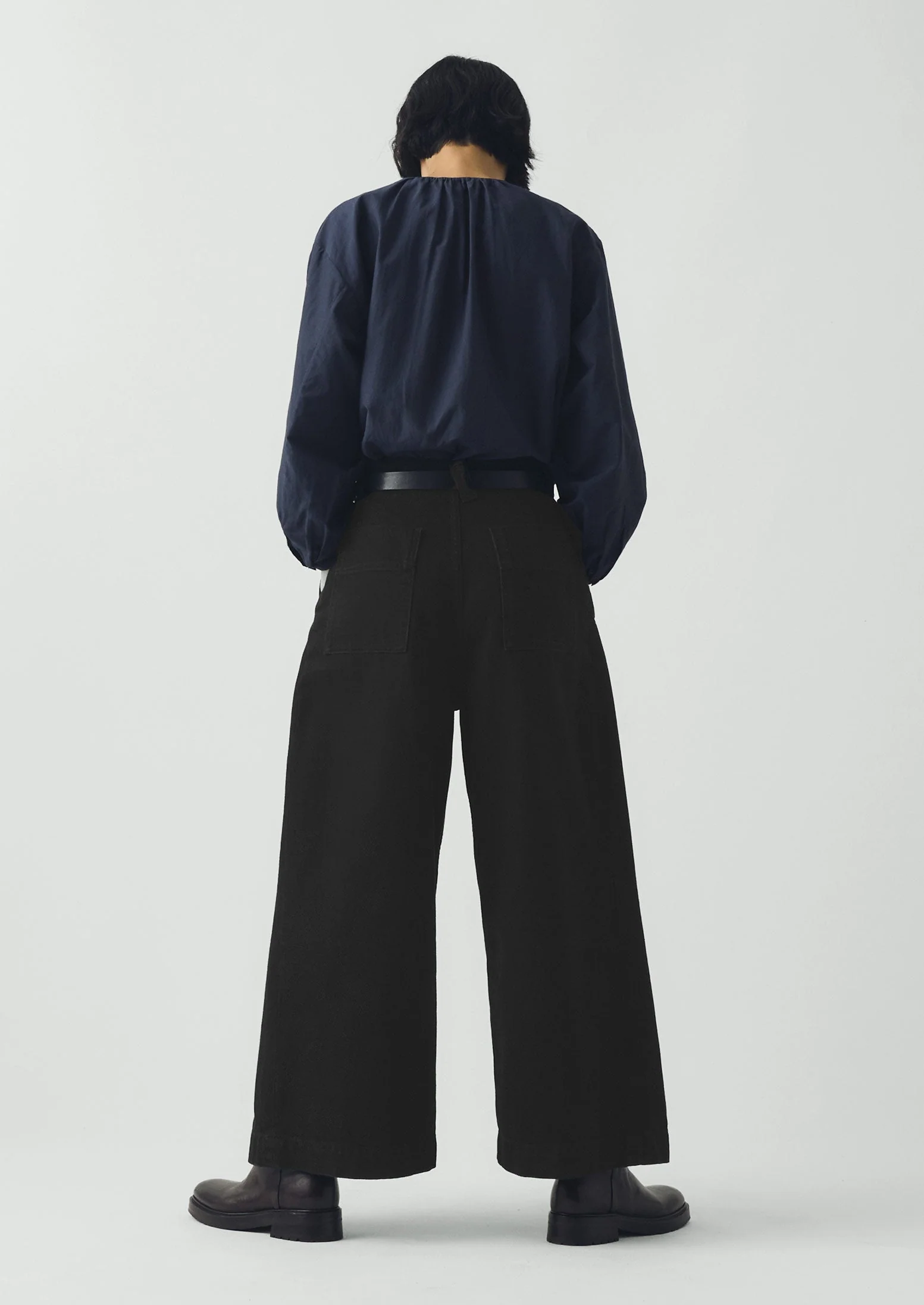Denim Pleat Front Trousers | Carbon Black - Image 6