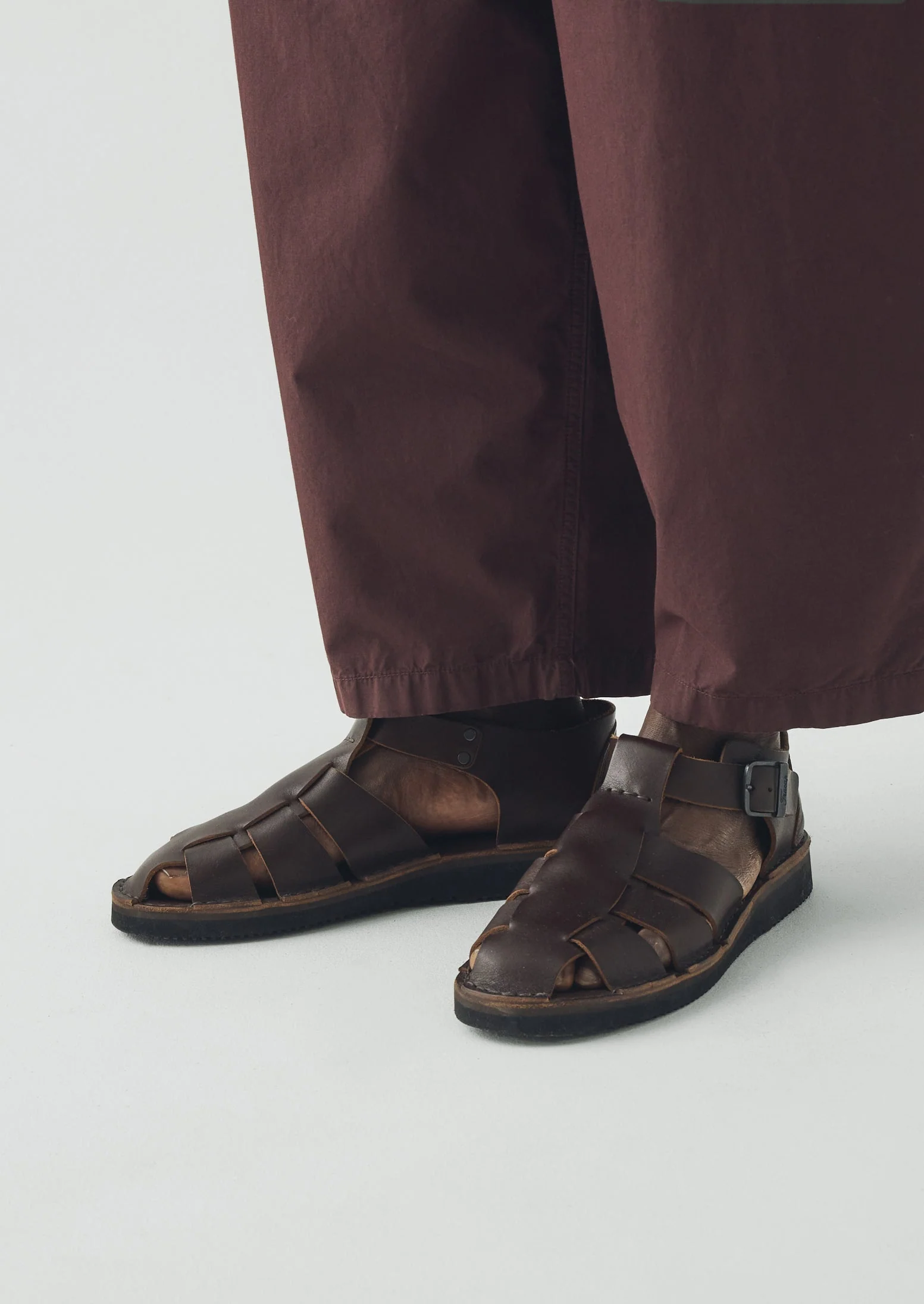 Fracap Fred Buckle Sandals | Dark Brown - Image 4
