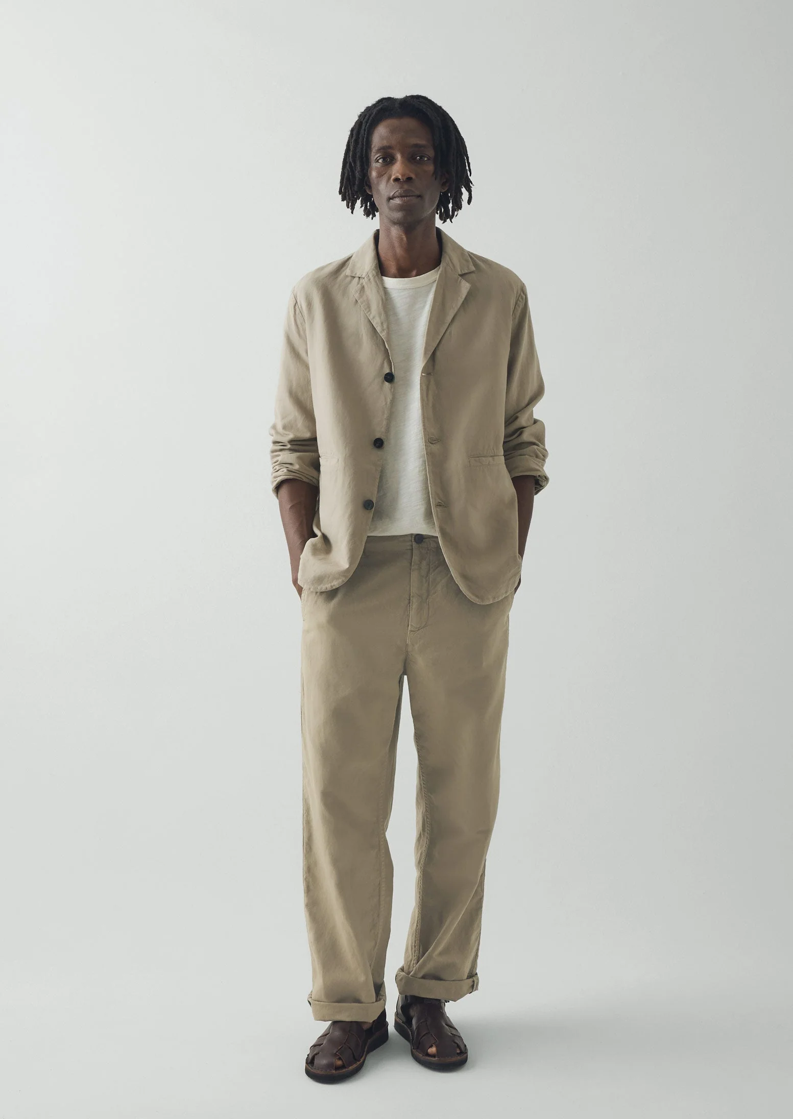 High Break Cotton Linen Blazer | Salt - Image 3