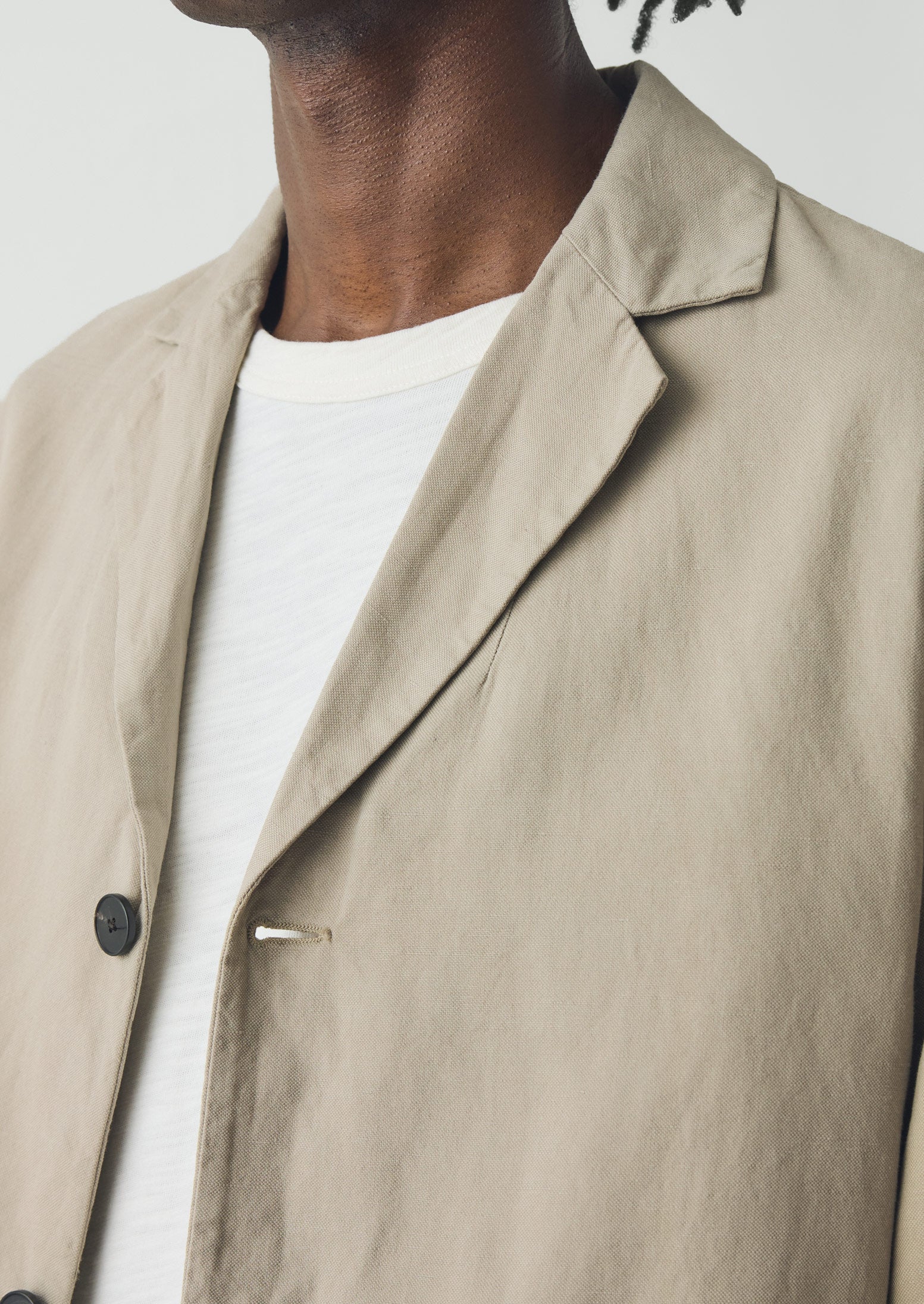 High Break Cotton Linen Blazer | Salt - Image 8