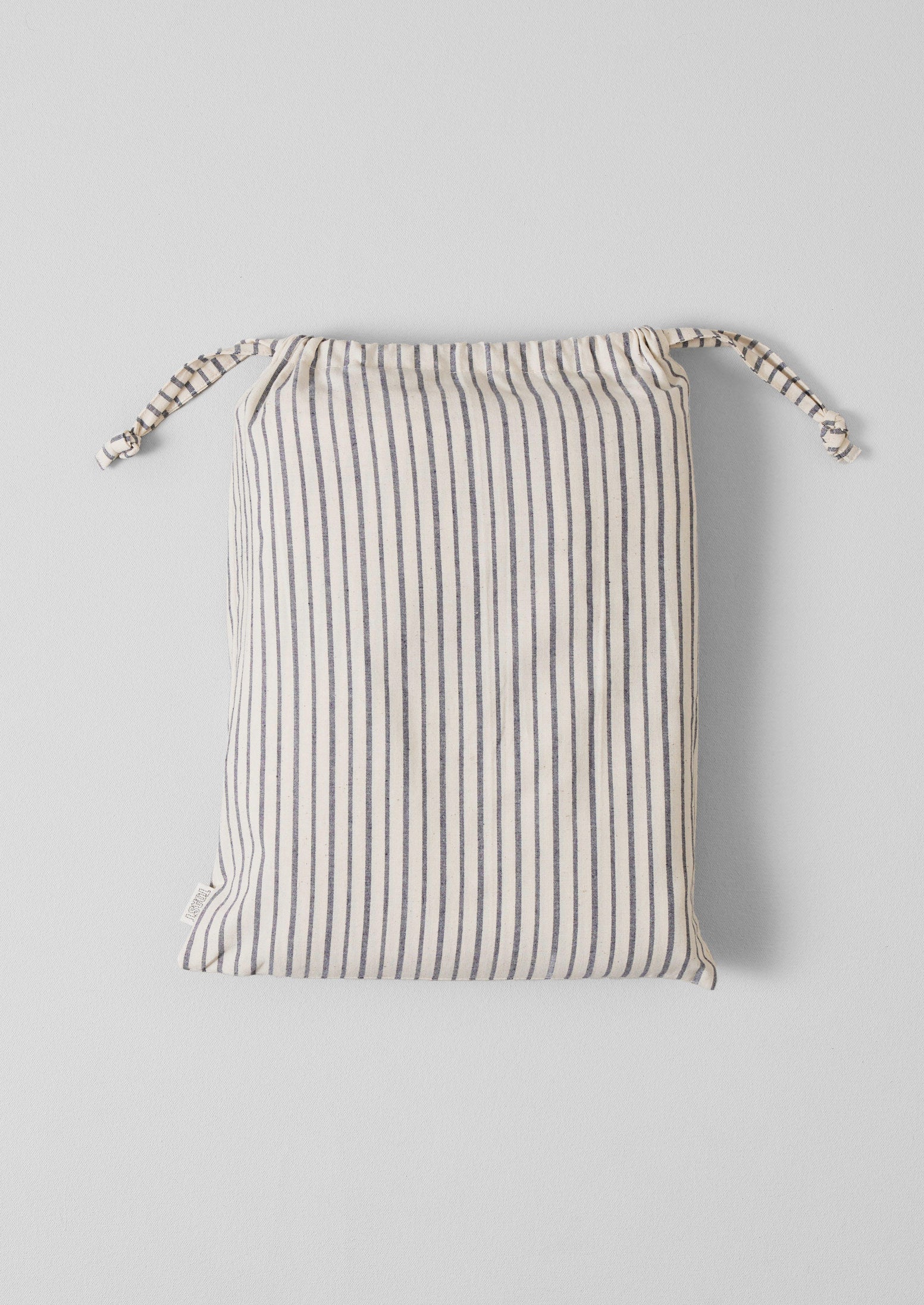 Pyjama Stripe Cotton Duvet Cover | Navy/Ecru - Image 6