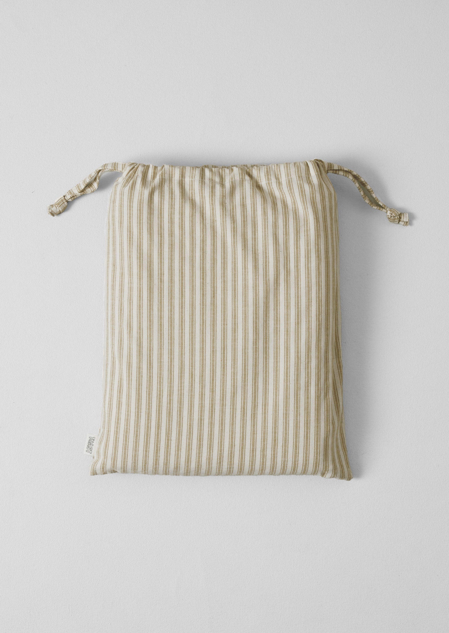 Ticking Stripe Cotton Duvet Cover | Ecru/Straw - Image 5
