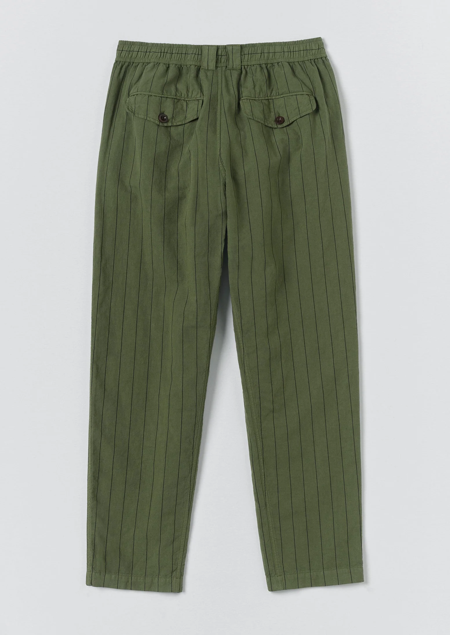 Overdyed Stripe Elasticated Cotton Linen Trousers | Basil - Image 7