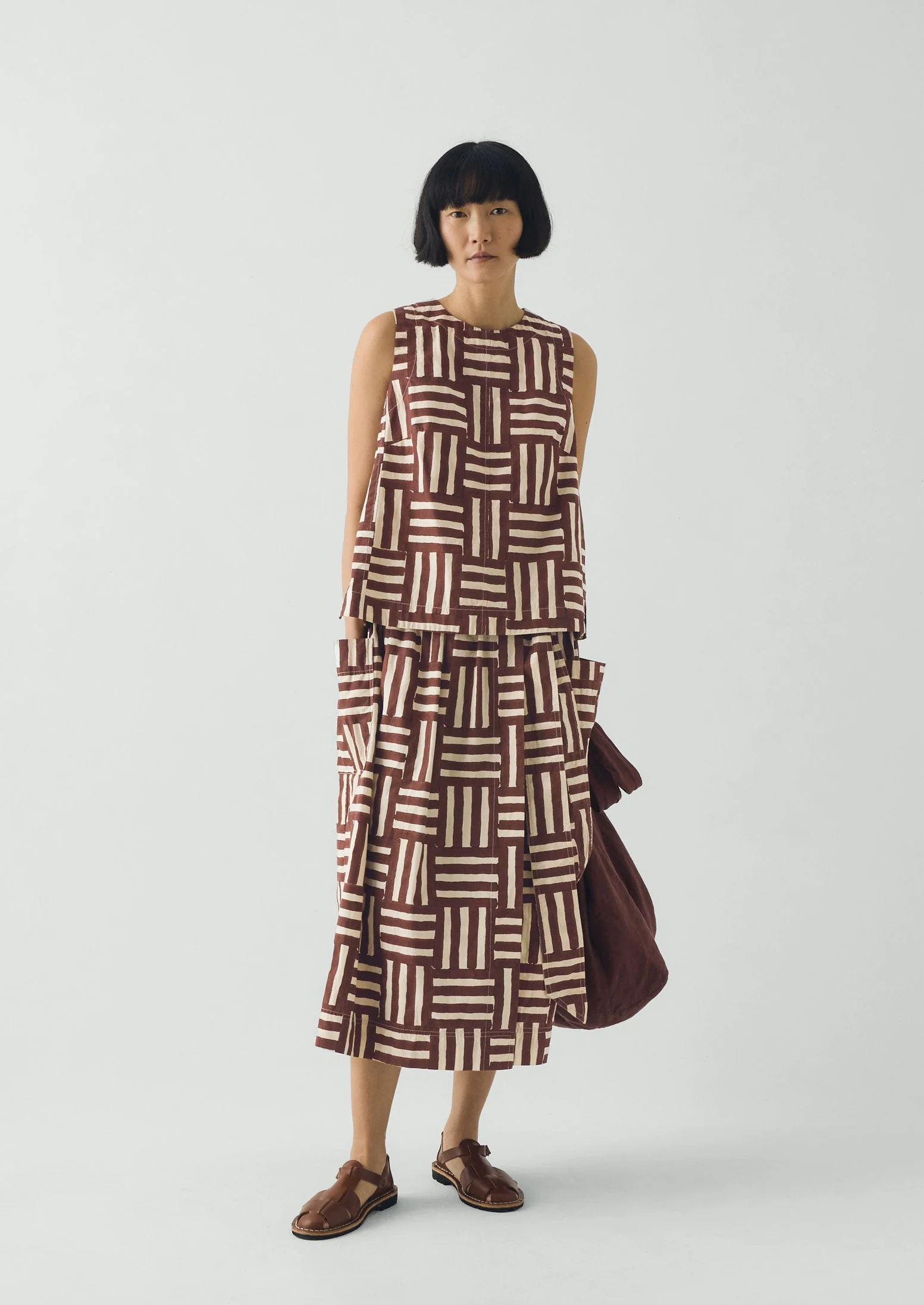Patchwork Stripe Block Print Top | Sable - Image 3