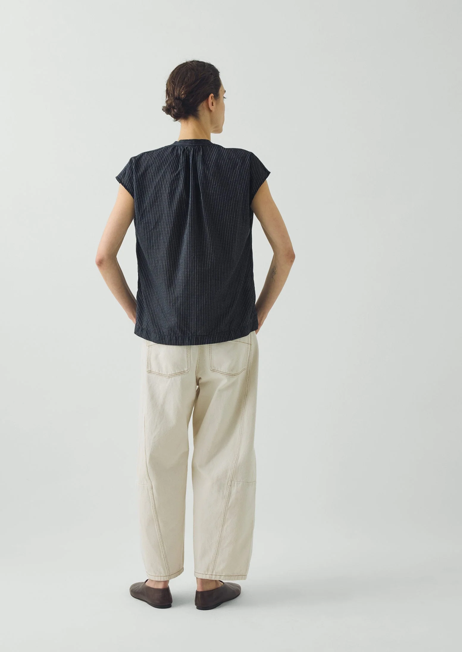 Slubby Check Short Sleeve Shirt | Ink - Image 6