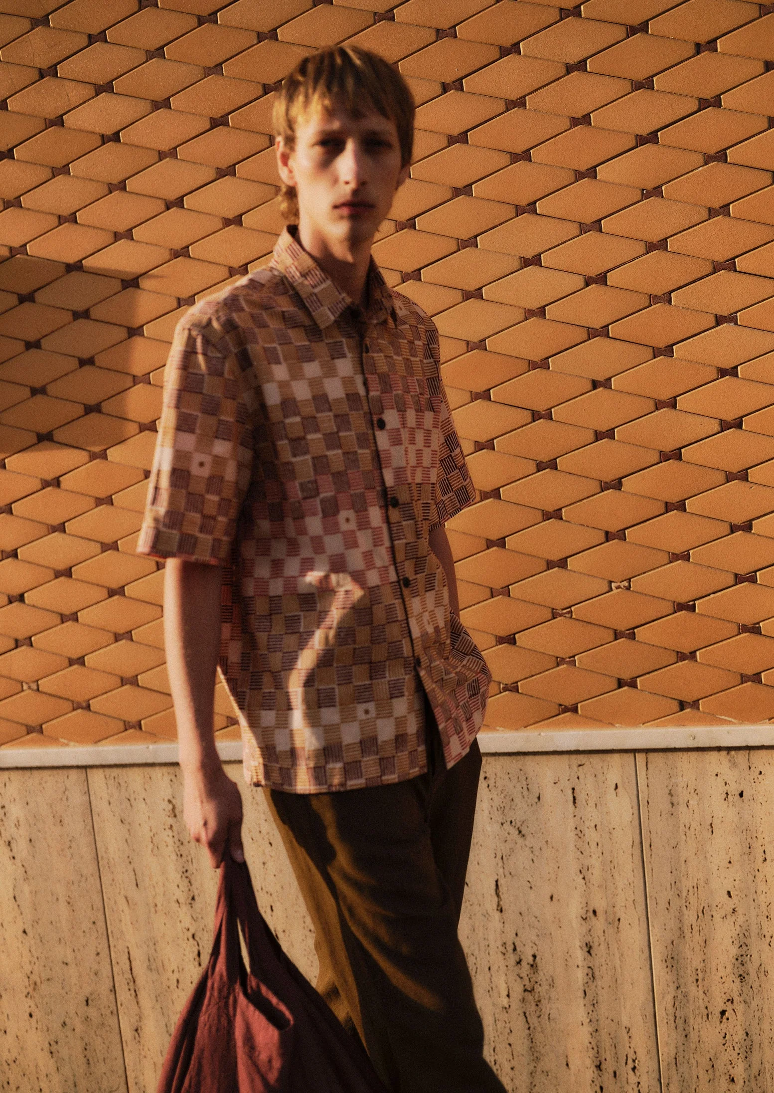 Variegated Block Print Cotton Shirt | Mace - Image 3