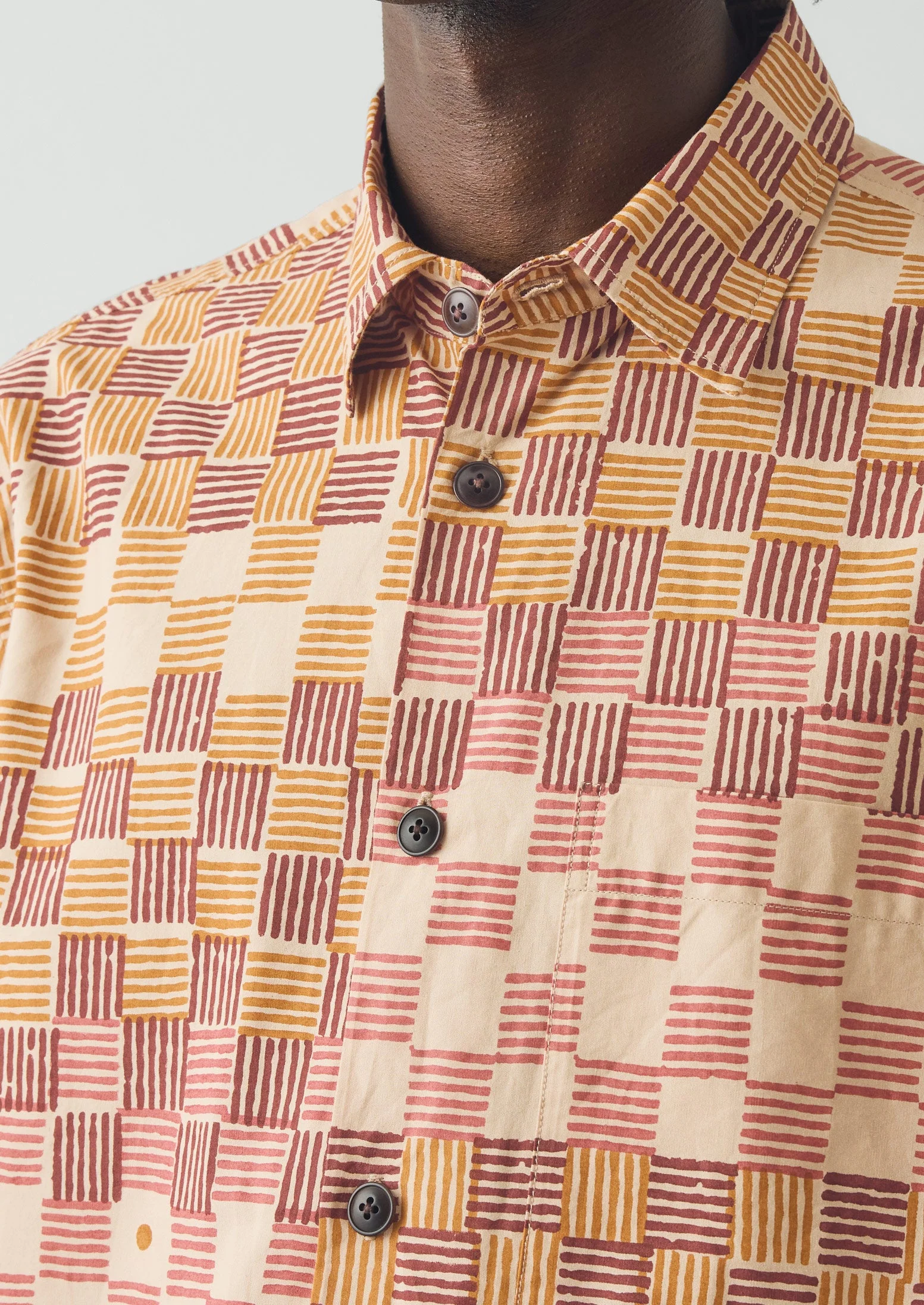 Variegated Block Print Cotton Shirt | Mace - Image 4