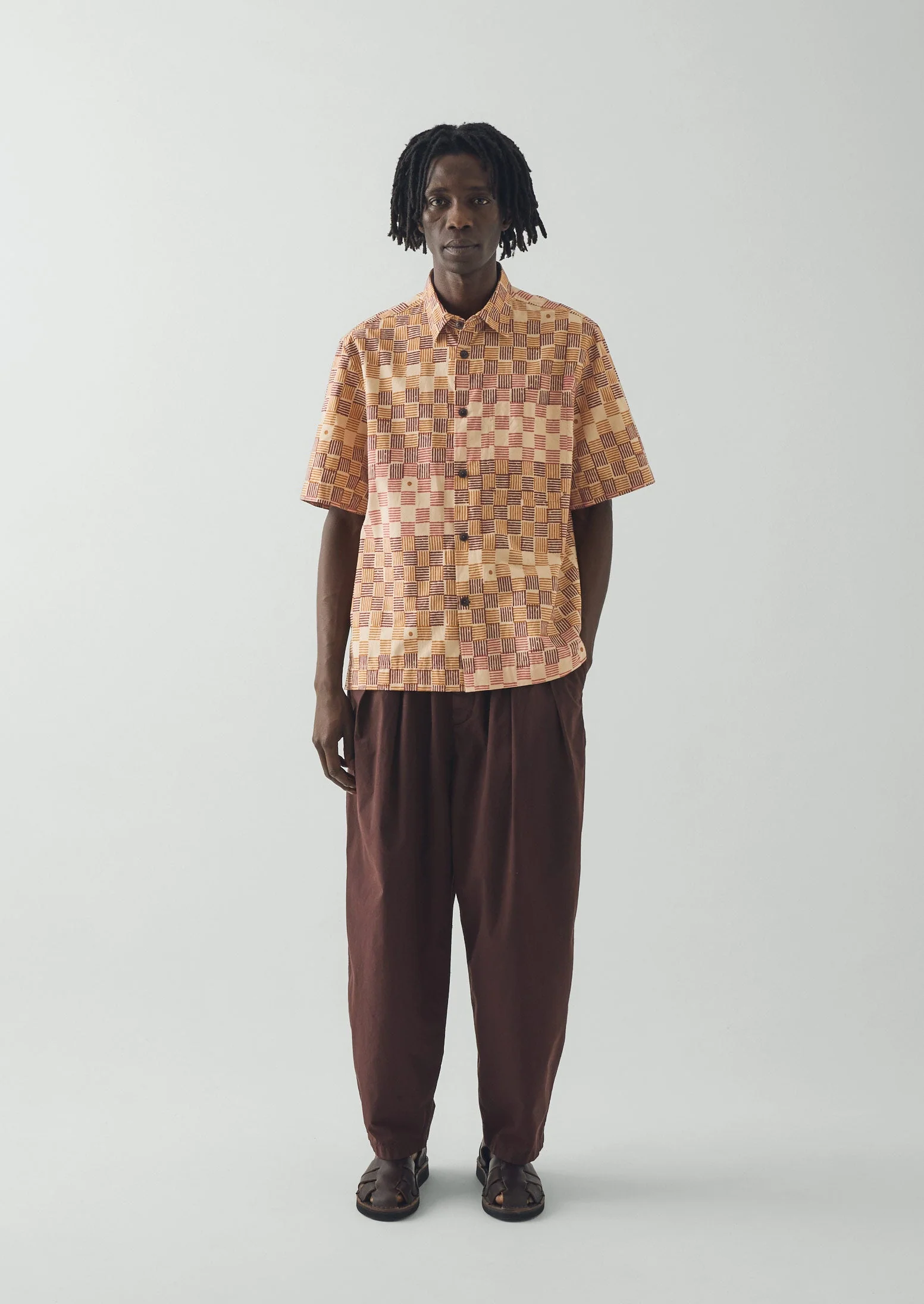 Variegated Block Print Cotton Shirt | Mace - Image 5