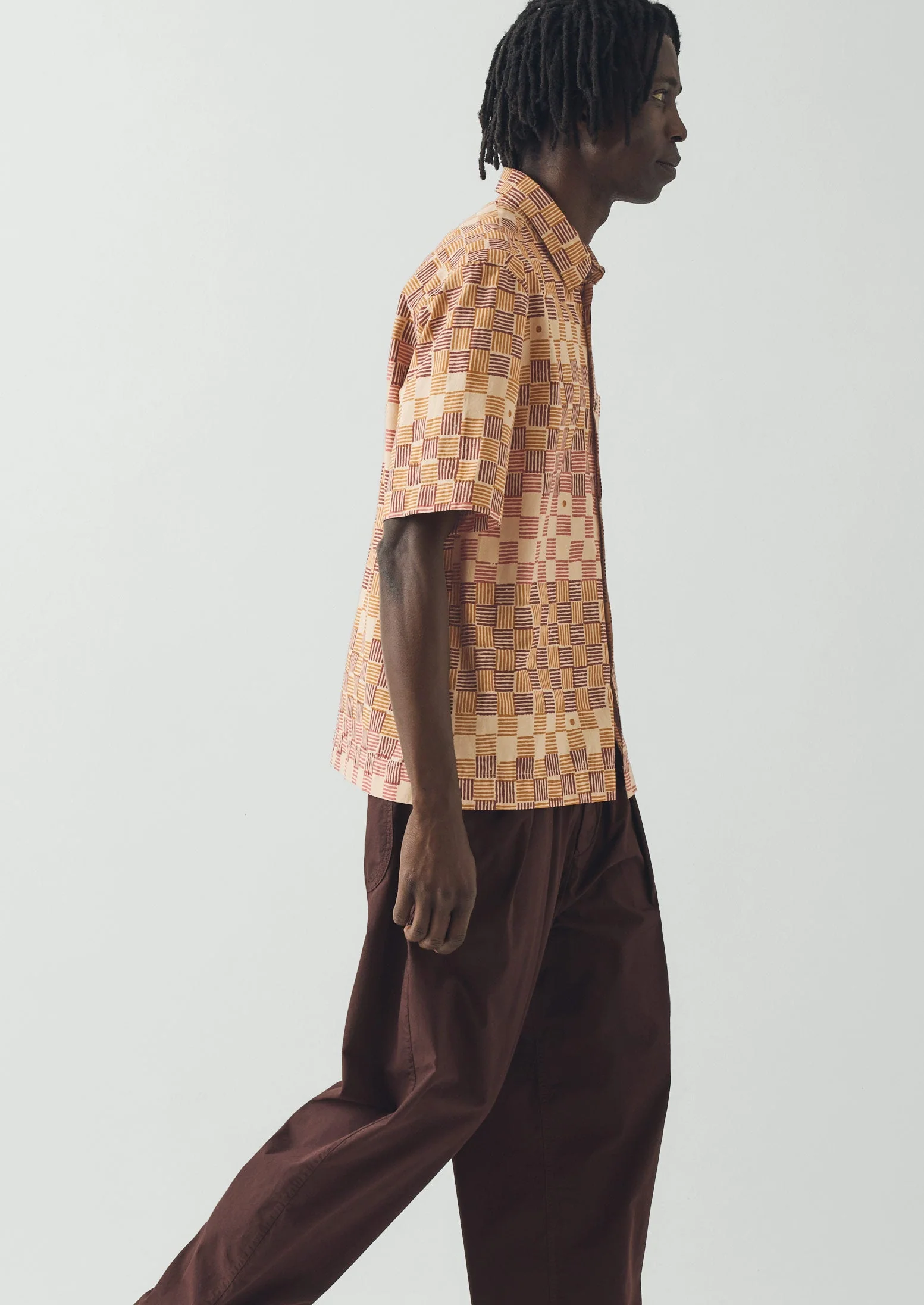 Variegated Block Print Cotton Shirt | Mace - Image 6